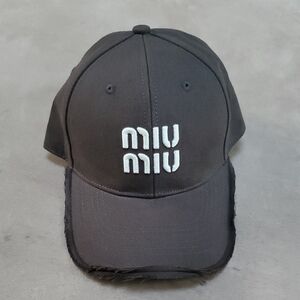 Miu Miu Charcoal Cap with Logo